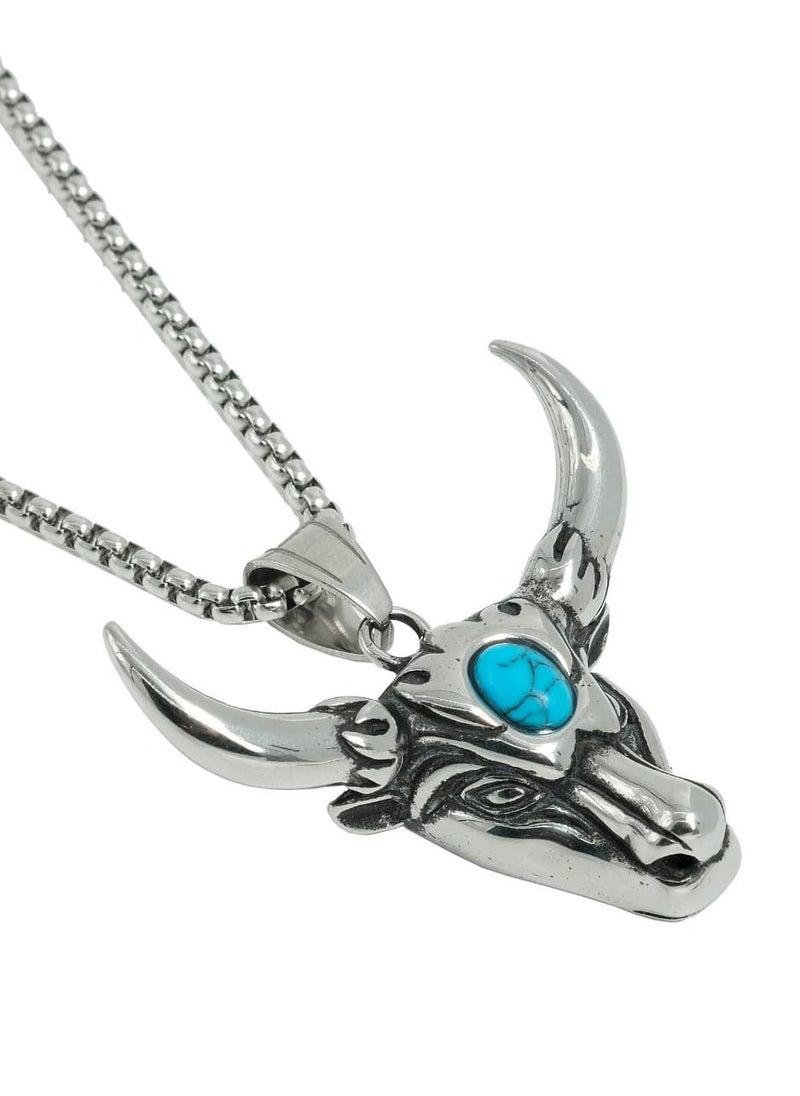 Fashion & Lifestyle - Bull Stainless Steel Silver Color - Image 1