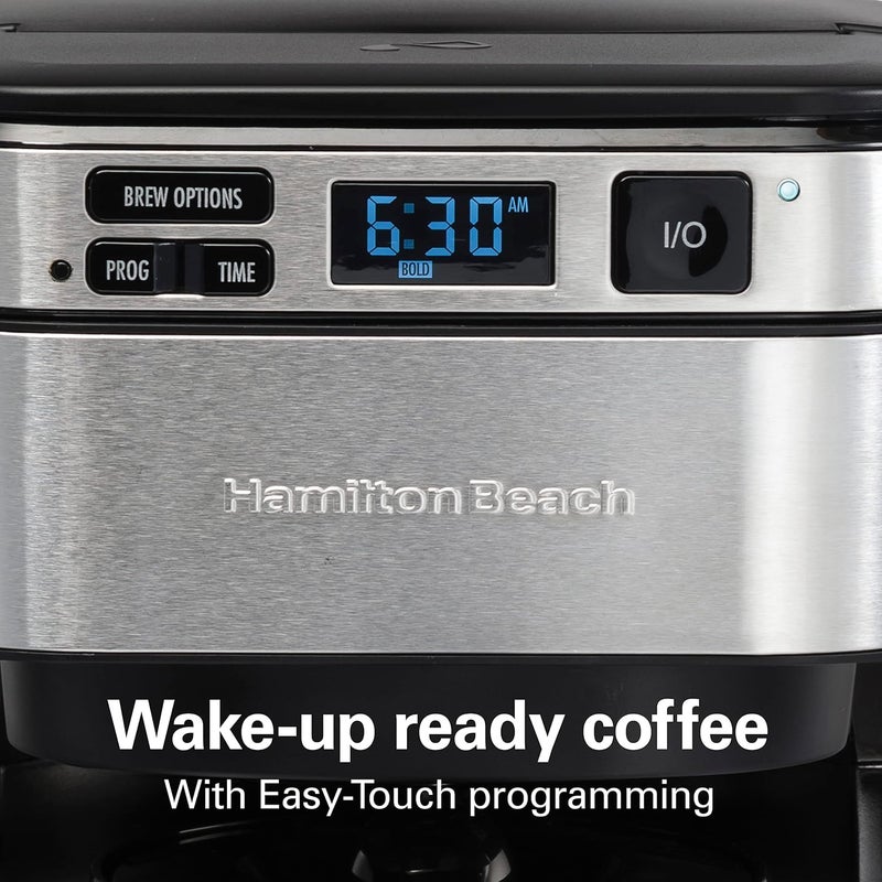 Hamilton Beach FrontFill® 12 Cup Programmable Coffee Maker, 1.7L Glass carafe, 950W, Wake up ready, 3 brewing options, Reusable mesh filter, Clean reminder, Auto shut off, 46310-ME - Image 5