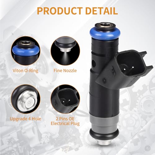 AISHAN 4PCS Fuel Injectors 4 Holes Compatible with Chrysler PT Cruiser 20042010 Sebring 2005 2006 for Dodge Caravan Neon Stratus L4 20L 24L Replace 04891573AB 4891573AA - Image 3