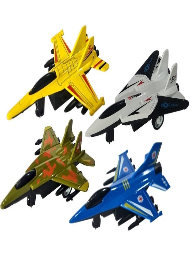 Qwick Click Pack Of 3, 4.5 Inches Mini Army Fighter Jet Plane Military Fighter Jet Pull Back Pocket Metal Car Plane Toy Model For Kids, Multicolor - Image 2