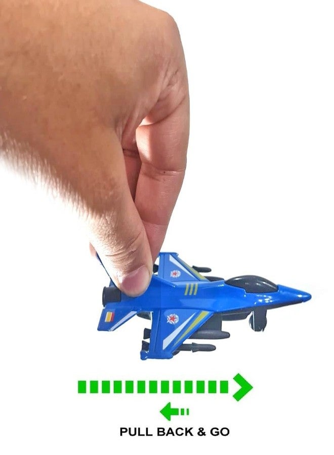 Qwick Click Pack Of 3, 4.5 Inches Mini Army Fighter Jet Plane Military Fighter Jet Pull Back Pocket Metal Car Plane Toy Model For Kids, Multicolor - Image 3