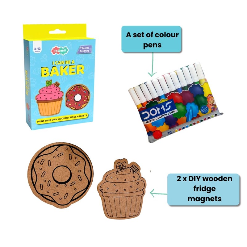 JoGenii I Can Be a Baker Mini DIY Kit Perfect for Kids who Loves Color and Design Fridge Magnets Unique Return Gift a TravelFriendly Craft Activity for Ages 312 Years - Image 2