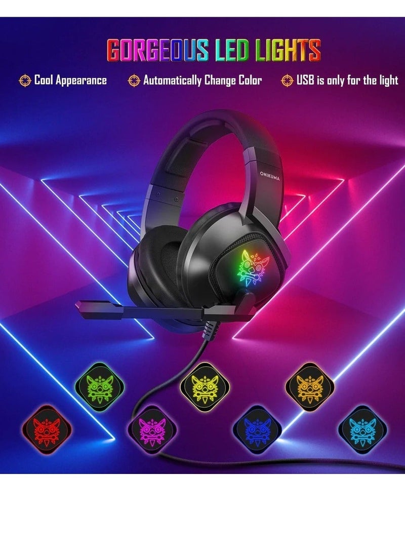 onikuma High-Quality Onikuma K19 Gaming Headset with 3.5mm Jack – Over Ear Design for Gamers - Image 3
