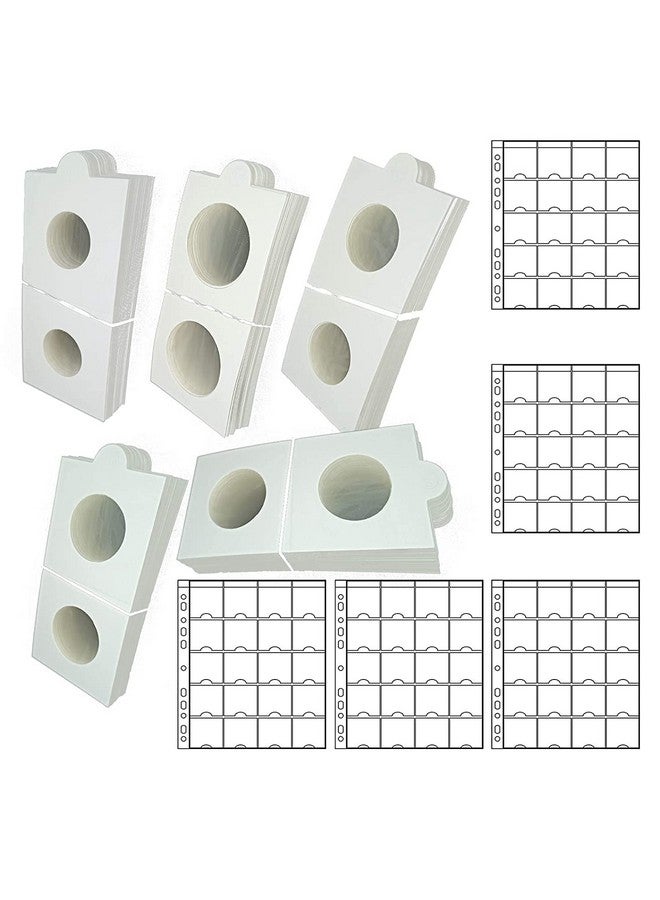 Lewano Cardboard Coin Holders in 5 Assorted Sizes, with Sheets Coin Pocket Pages, for Coin Collection (250PcsHolder+10PcsSheets) - Image 1