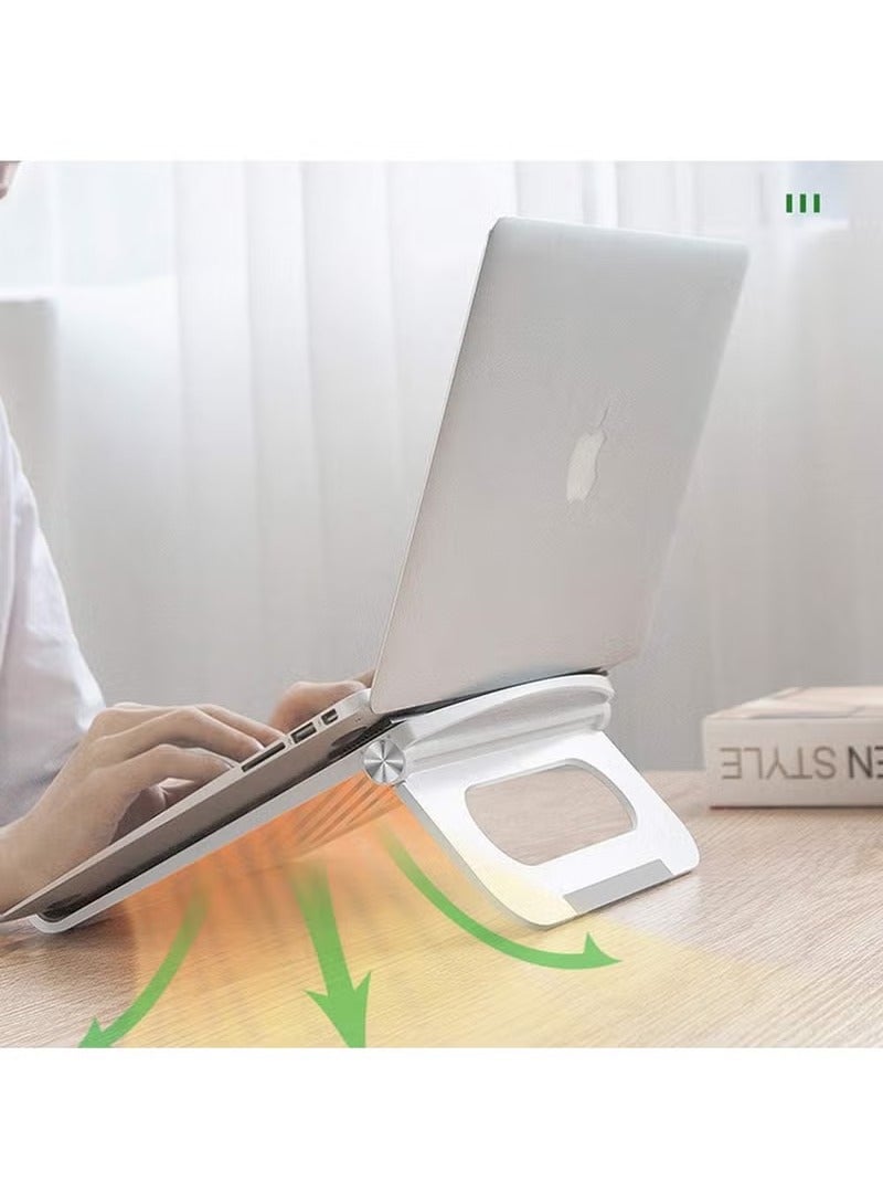 Laptop Stand for Desk, Stable Foldable Adjustable Multi-Angle Computer Desktop Holder Ventilated Lapdesks Riser, Ergonomic and Compatible with Laptops and Tablets - Within 17' (Black) - Image 2