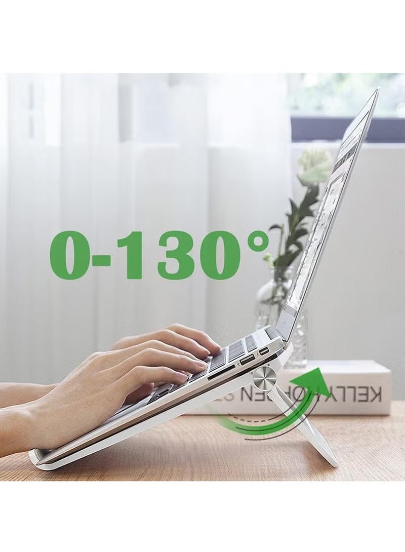 Laptop Stand for Desk, Stable Foldable Adjustable Multi-Angle Computer Desktop Holder Ventilated Lapdesks Riser, Ergonomic and Compatible with Laptops and Tablets - Within 17' (Black) - Image 3