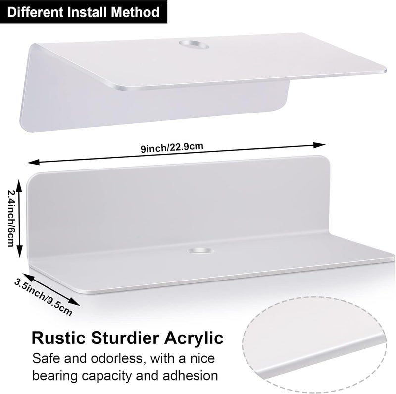 Yulejo 9 Inch Acrylic Floating Shelves - Set of 8 - Image 2