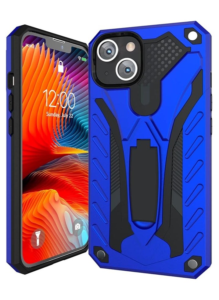 Bills - iPhone 14 Premium Armor Case Built-In Kickstand - Military-Grade Shockproof Protective Cover with Reinforced Corners (Blue) - Image 1