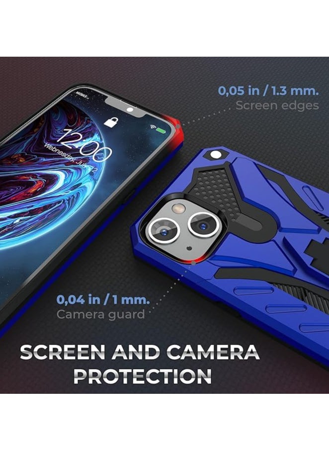 Bills - iPhone 14 Premium Armor Case Built-In Kickstand - Military-Grade Shockproof Protective Cover with Reinforced Corners (Blue) - Image 1