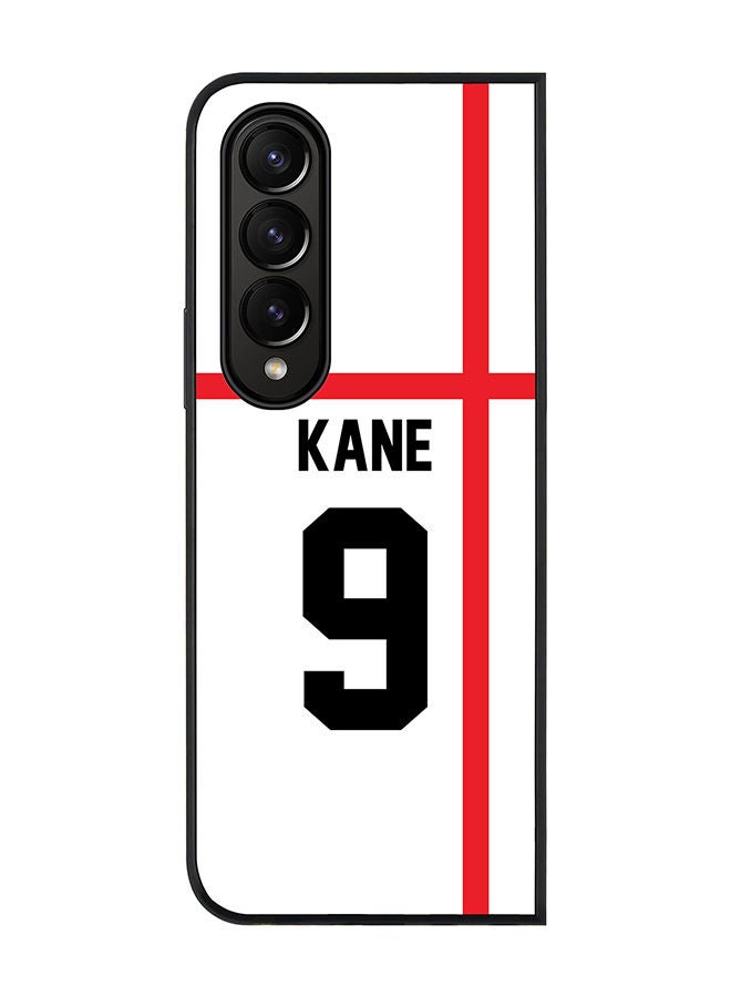 Stylizedd Rugged Black edge case for Samsung Galaxy Z Fold4 Slim fit Soft Case Flexible Rubber Edges Anti Drop TPU Gel Thin Cover - Football Team - England Player Name - Kane - Image 1