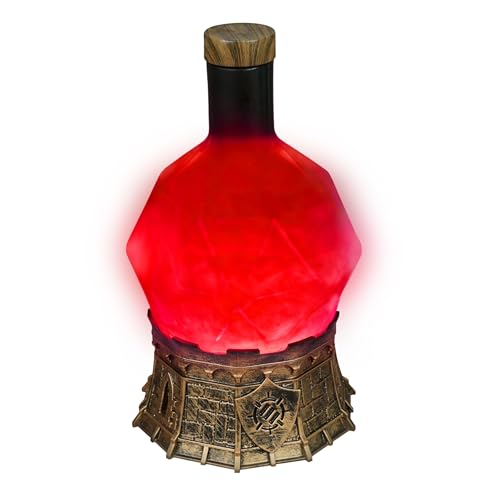 ENHANCE Gaming Sorcerers Health Potion Light with Swirling Mystical Brew Potion Bottle Mood Light Prop for Tabletop Game Immersion Playroom Desk Decor Soft Glowing Whirling Goblet Red Elixir - Image 1