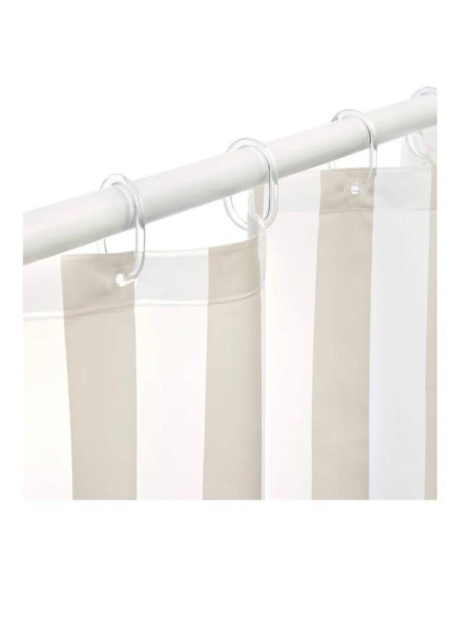 ريان ستارة حمام مقاومة للماء من راين  الاسبانية– مقاس 180×200 سم – تصميم أنيق مع حلقات تعليق شفافة. - Image 3