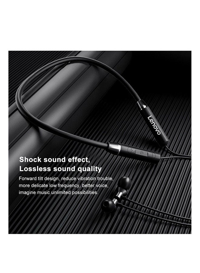 Lenovo HE05 Neckband Earphones Black - Image 4