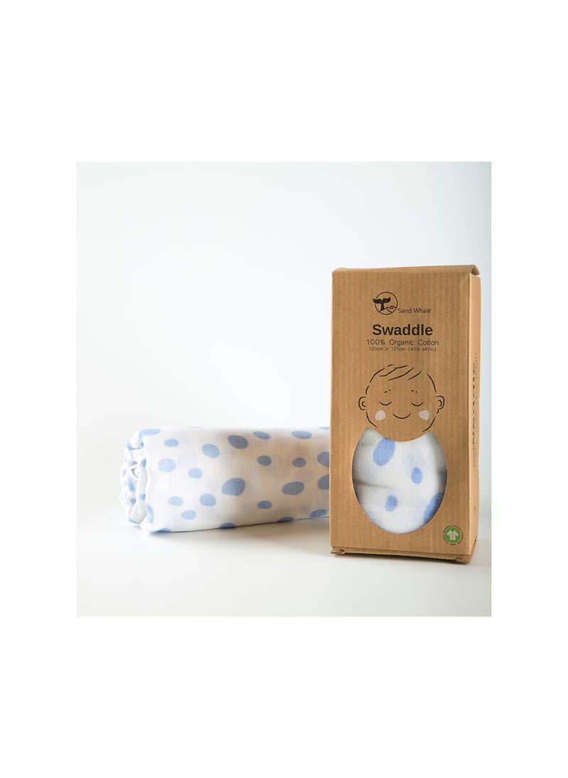 Sand Whale  100% Organic Cotton Baby Swaddle  - Image 1
