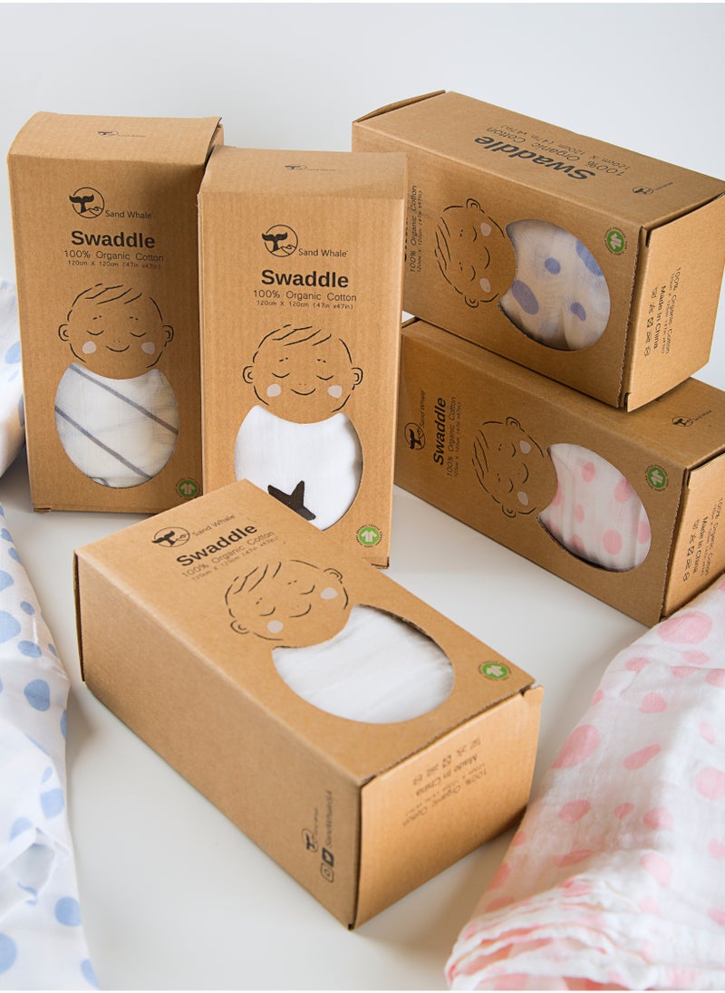 Sand Whale  100% Organic Cotton Baby Swaddle  - Image 3