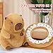 Ditucu Cute Capybara Plush Pillow with Wearable Donut Headgear Stuffed Animal Food Capibara Plushies Toys Gifts for Kids Brown 11 inch - Image 4