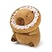 Ditucu Cute Capybara Plush Pillow with Wearable Donut Headgear Stuffed Animal Food Capibara Plushies Toys Gifts for Kids Brown 11 inch - Image 2
