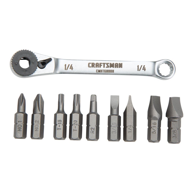 CRAFTSMAN Screwdriver Set, Ratcheting Offset, Multi-Bit, 10 Piece (CMHT68008) - Image 1