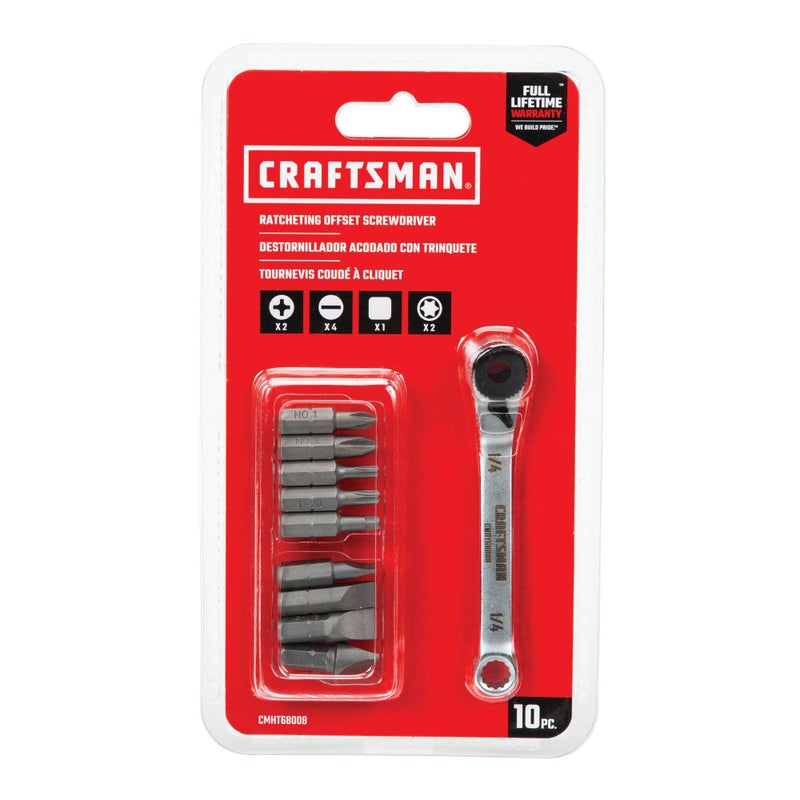 CRAFTSMAN Screwdriver Set, Ratcheting Offset, Multi-Bit, 10 Piece (CMHT68008) - Image 5