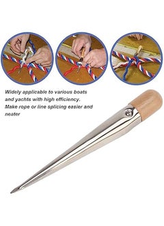 Generic Marine Rope Splicing Spike, Stainless Steel Beechwood Handle Maintenance Tool Rope Splicing Tools with Pom Plastic Handle, Boat & Yacht Maintenance Tool (Medium 2932M)  - Image 4
