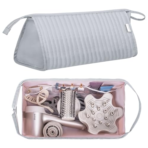 Lexeeco Dy son Air wrap Travel Case Hair Tools Travel Bag for Shark Flexstyle Carrying Case Portable Shark Hair Dryer Revlon Flat Curling Iron OrganizerSilver Gray - Image 1