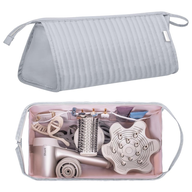 Lexeeco Dy son Air wrap Travel Case Hair Tools Travel Bag for Shark Flexstyle Carrying Case Portable Shark Hair Dryer Revlon Flat Curling Iron OrganizerSilver Gray - Image 2