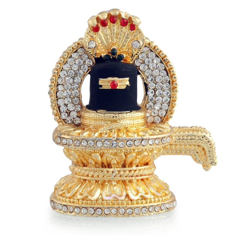 GCT Lord Shiv Shivling Idol Shiva Lingam Statue B168 Gold Black Metal Statue for Home Dcor Car Dashboard Mandir Pooja Murti Temple Puja Office Table Showpiece - Image 1