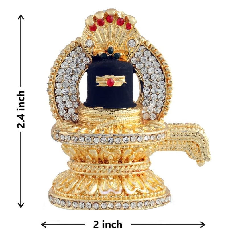 GCT Lord Shiv Shivling Idol Shiva Lingam Statue B168 Gold Black Metal Statue for Home Dcor Car Dashboard Mandir Pooja Murti Temple Puja Office Table Showpiece - Image 2