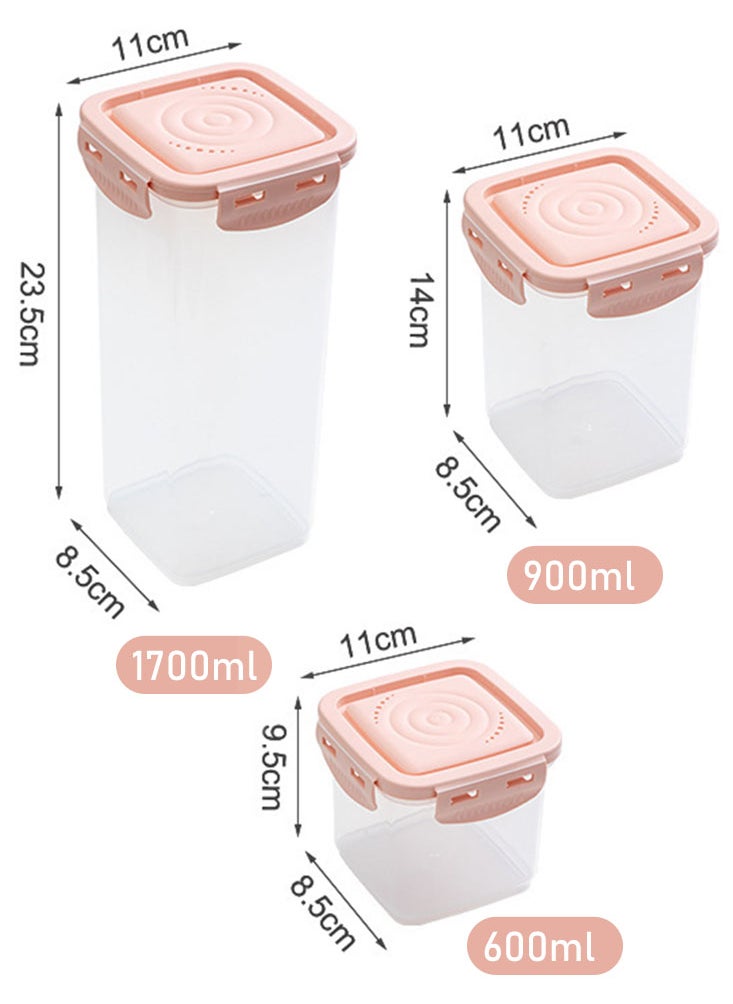 Perfii Premium PP Material Food Containers Set - 1700ml, 900ml, 600ml Sizes, Multi-Use, Leak-Proof & Travel-Friendly Food Storage for Kitchen and Outdoor Use  - Image 4