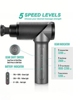 Medcursor Medcursor Massage Gun Deep Tissue Percussion Muscle Mini Massager for Pain Relief, Handheld Electric Body Massager Sports Portable Super Quiet Brushless Motor  - Image 2