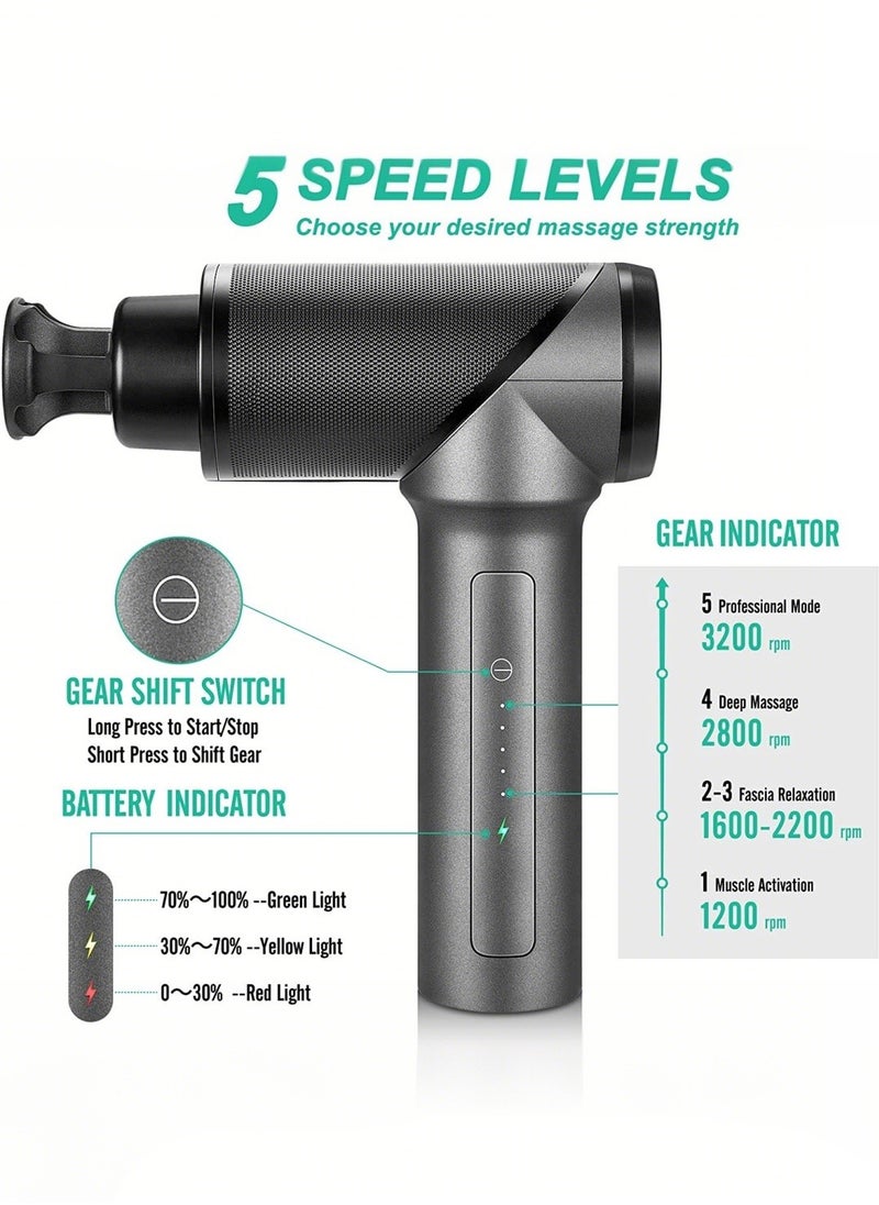 Medcursor Medcursor Massage Gun Deep Tissue Percussion Muscle Mini Massager for Pain Relief, Handheld Electric Body Massager Sports Portable Super Quiet Brushless Motor  - Image 2