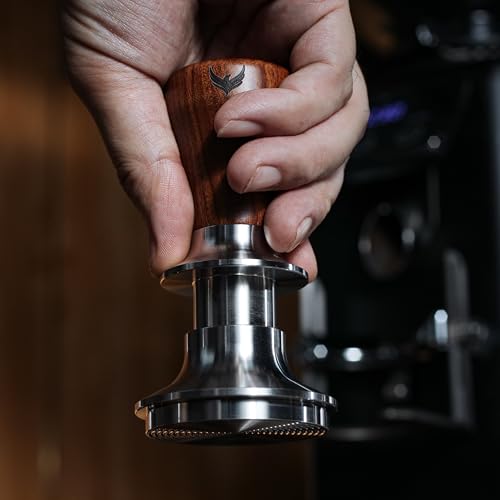 KNODOS 58.5mm Espresso Tamper – Rosewood Handle, Self-Leveling & Double Spring Loaded Calibrated Design Fits 58mm Portafilters for Precise Consistent Shots - Image 4