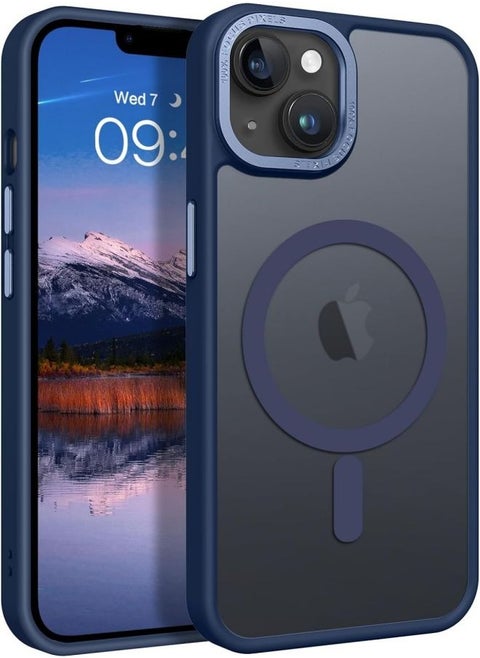 Magnetic Case for iPhone 15 Plus, Compatible with MagSafe Shockproof Protection Cover, Translucent Matte Phone Case with Strong Magnet, Slim Case for Apple 15 Plus 6.7 Inch (2023)-Blue