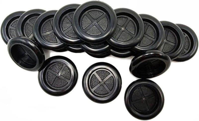 EASYEAH Store 1 inch Rubber Grommets for Wiring, 13/16 in ID One-Sided Rubber Plugs for Round Holes, Firewall Grommet Automotive, Wires Cables Protection for Metal Electric Box, 20 Pcs, 20x25 mm, Black - Image 1