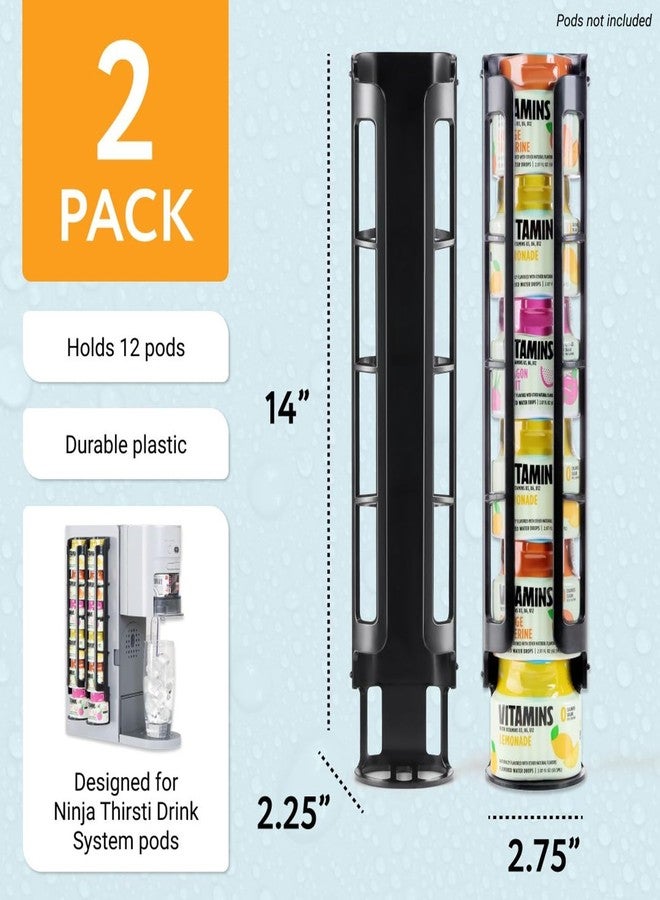 IMPRESA 12-Pod Holder - Pack of 2, Black - Compatible with Ninja Thirsti Pods & Thirsti Capsule Storage - Mountable Space Saving - Dual Pack & Coffee Bar Accessories - 6 per Unit - Image 3