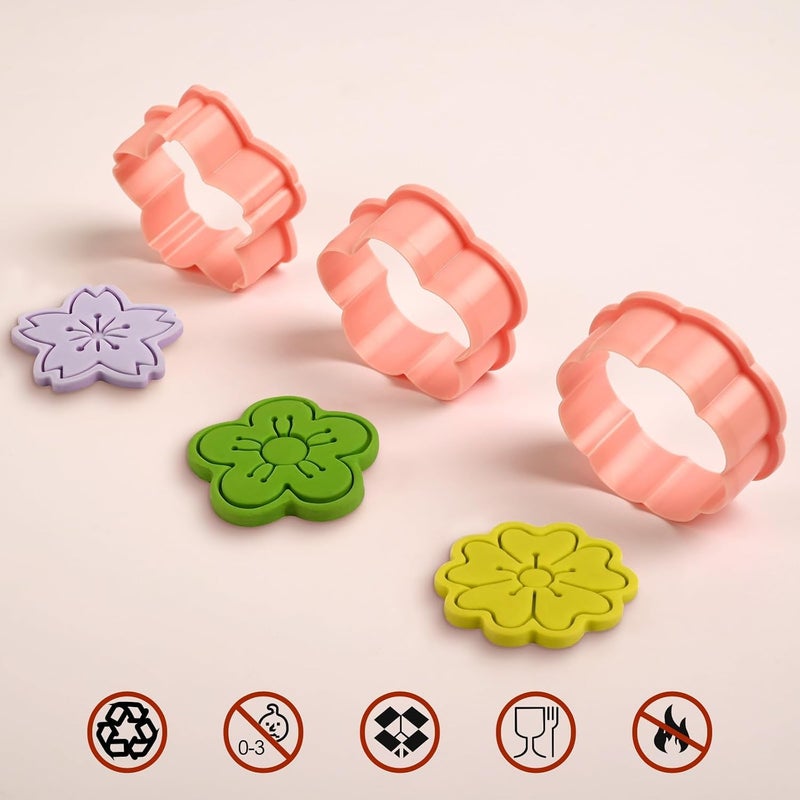 KASTWAVE 8 Pack Flower Cookie Cutter Set with Plunger Stamps, 3D Spring Floral Cookie Cutters for Baking, Fondant, Dough, Baking Tools & Decorative Kitchen Accessories - Image 2