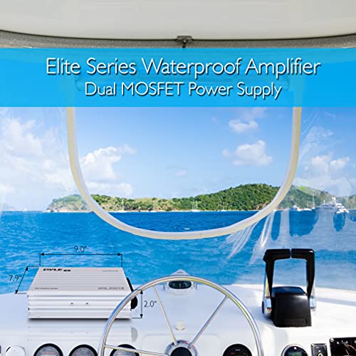 Pyle 400W 4-Channel Marine Amplifier - Elite Hydra Series Water Resistant Amplifier with Dual MOSFET Power Supply, RCA Connectivity & LED Indicator - Image 4