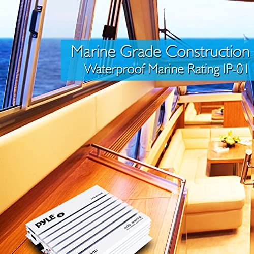 Pyle 400W 4-Channel Marine Amplifier - Elite Hydra Series Water Resistant Amplifier with Dual MOSFET Power Supply, RCA Connectivity & LED Indicator - Image 3