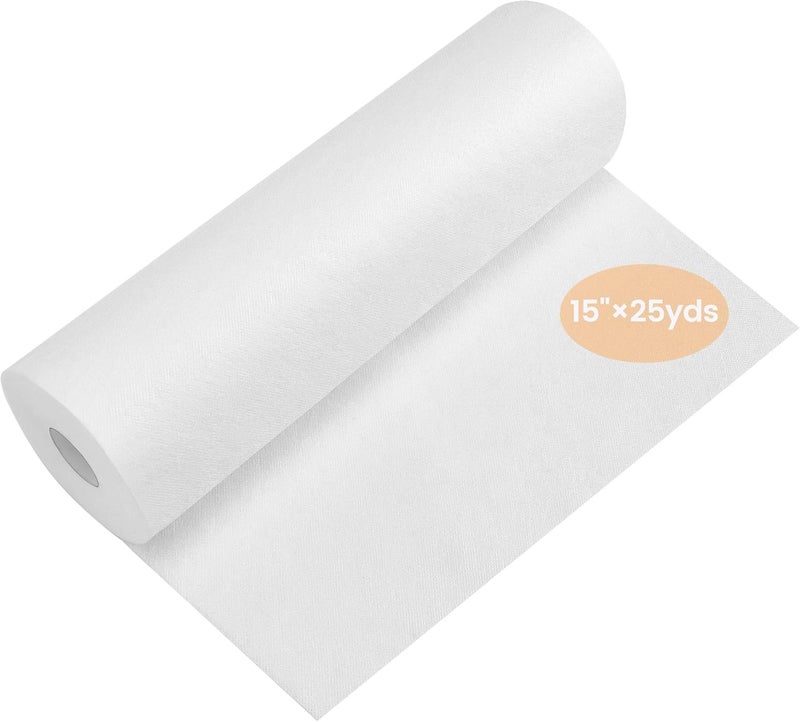 New brothread Wash Away - Water Soluble Machine Embroidery Stabilizer Backing & Topping 15" x 25 Yd roll - Light Weight - Cut into Variable Sizes for Machine Embroidery and Hand Sewing - Image 1