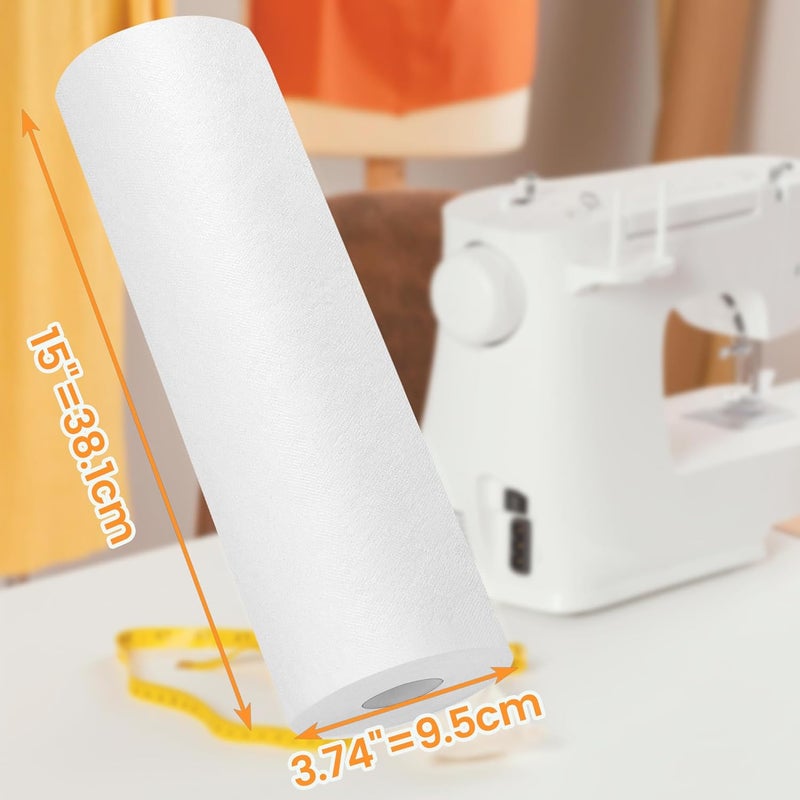 New brothread Wash Away - Water Soluble Machine Embroidery Stabilizer Backing & Topping 15" x 25 Yd roll - Light Weight - Cut into Variable Sizes for Machine Embroidery and Hand Sewing - Image 2