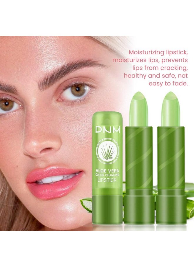 BINGBRUSH - BINGBRUSH 2 Pcs Aloe Vera Color Changing Lipstick Queen,Long Lasting Lip Care Nutritious Plumper Lip Balm Moisturizer Magic PH Temperature Color Change Lip Gloss Makeup Set for Women - Image 1