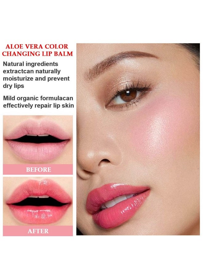 BINGBRUSH - BINGBRUSH 2 Pcs Aloe Vera Color Changing Lipstick Queen,Long Lasting Lip Care Nutritious Plumper Lip Balm Moisturizer Magic PH Temperature Color Change Lip Gloss Makeup Set for Women - Image 1