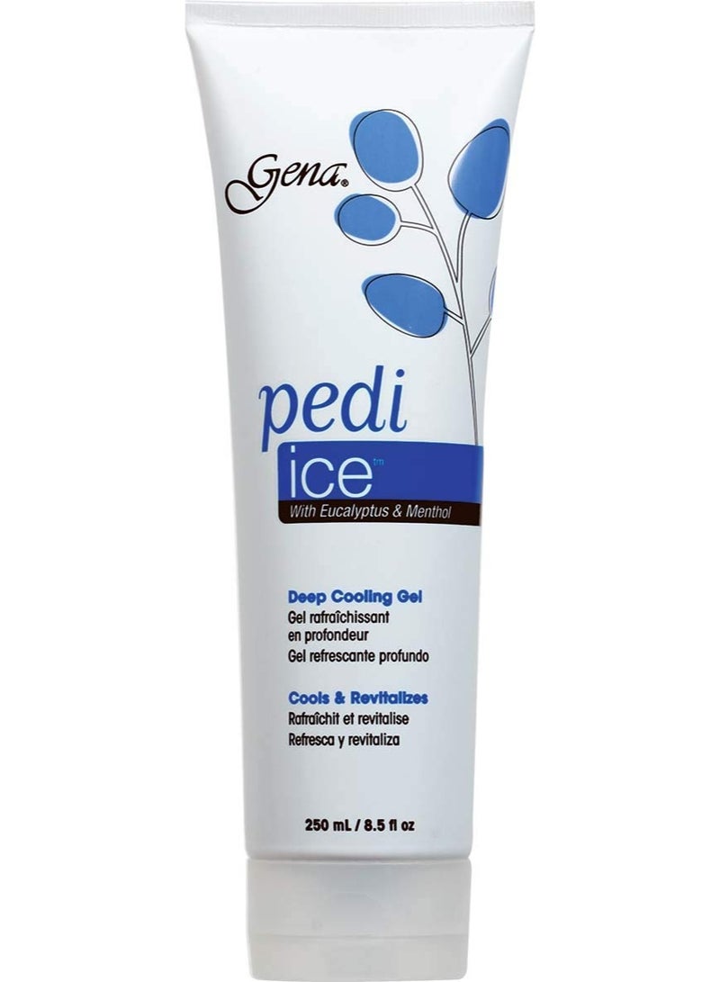 Gena Pedi-Ice Gel - Deep Soothing Cooling Gel Eucalyptus & Menthol for Tired Feet Relief, 8.5 fl oz.