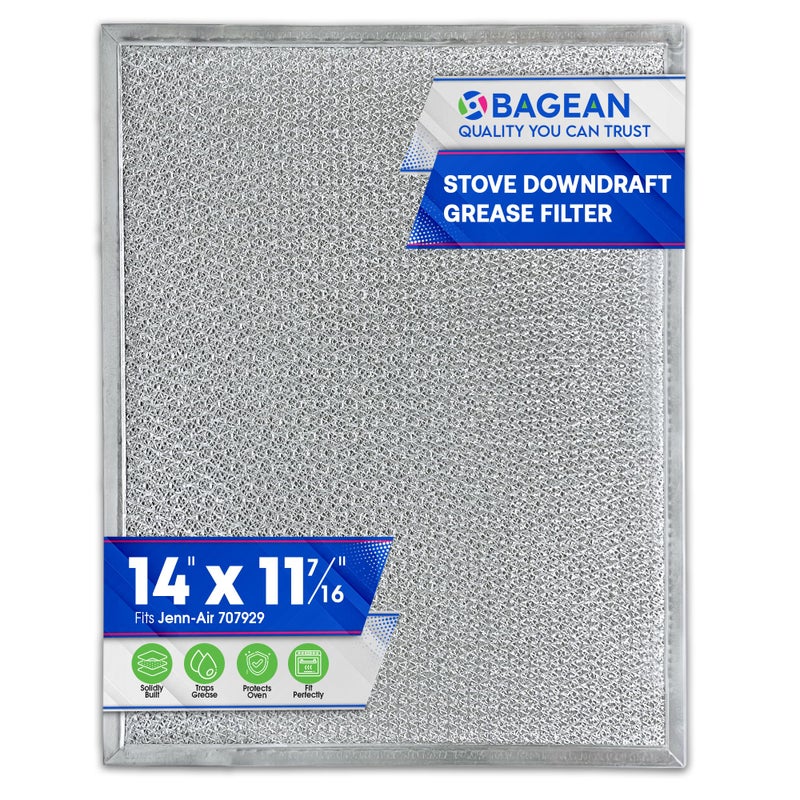Bagean Downdraft Stovetop Filter Replacement 14 x 114 707929 Compatible with Jenn Air Filter Downdraft Grease Cooktop Screen Fits Jenair Stove Filters Blocks Grease Protecting the Oven 1Pk