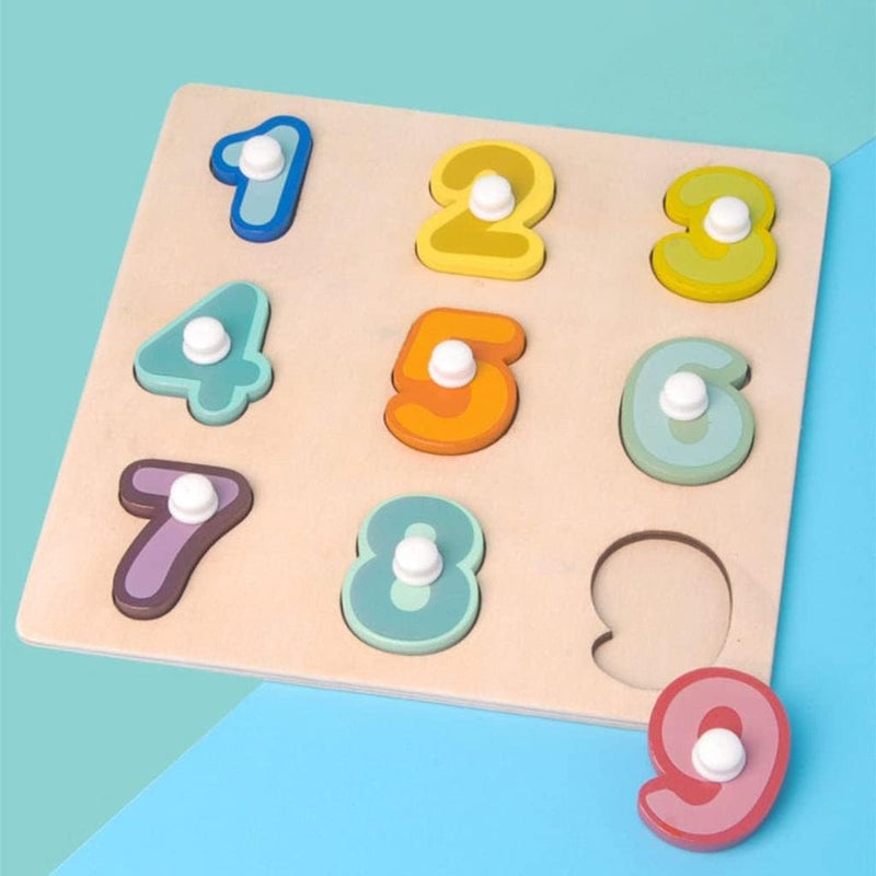 klarako Toddlers Wooden Peg Puzzles Jigsaw Board Kids Knob Puzzles Early Educatiol Learning Toy - Number - Image 5