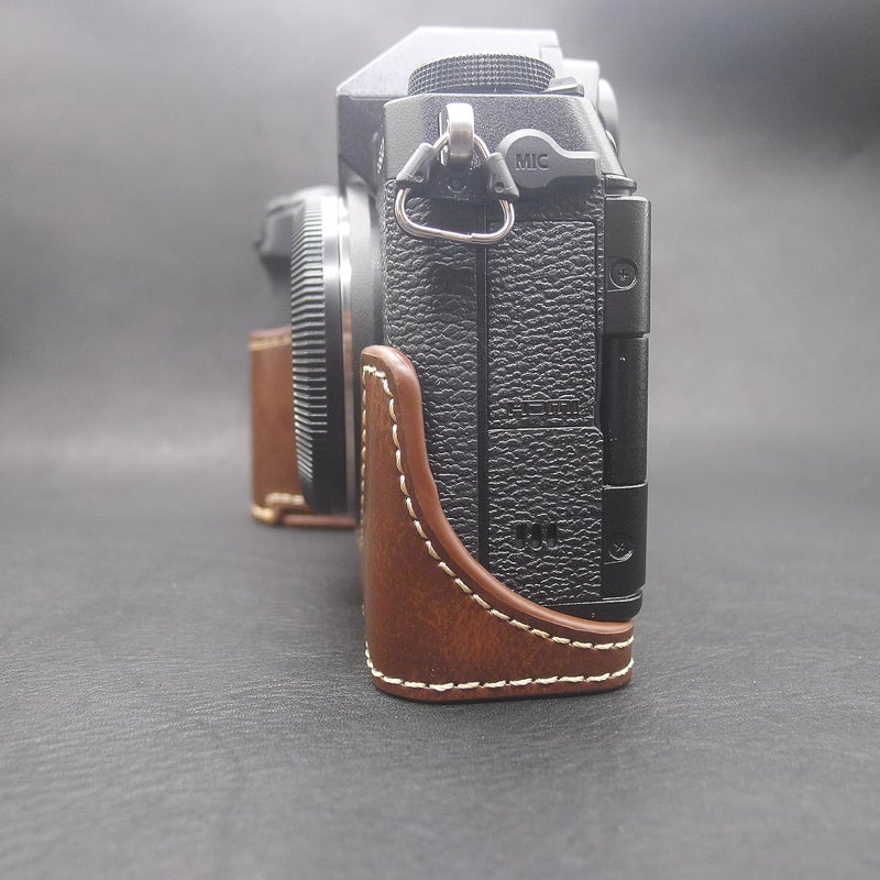 Rieibi Fuji XS20 XS20 Case  Quality PU Leather Half Case for Fujifilm XS20 Digital Camera  Body Protective Grip Case for Fujifilm XS20 XS20  Coffee - Image 2
