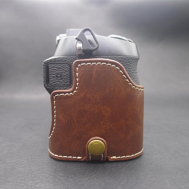 Rieibi Fuji XS20 XS20 Case  Quality PU Leather Half Case for Fujifilm XS20 Digital Camera  Body Protective Grip Case for Fujifilm XS20 XS20  Coffee - Image 4