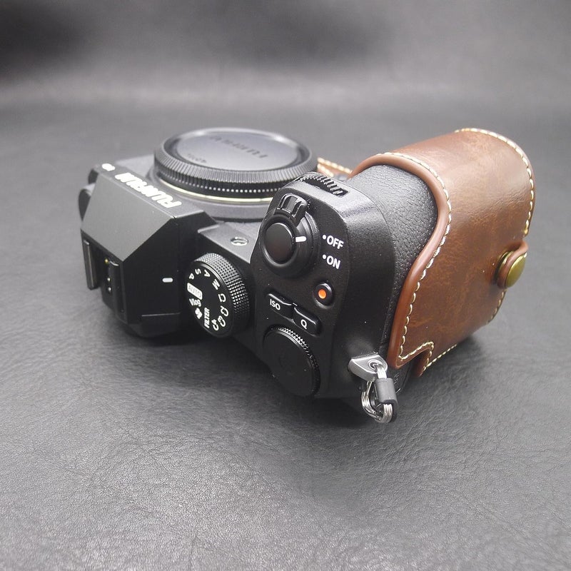 Rieibi Fuji XS20 XS20 Case  Quality PU Leather Half Case for Fujifilm XS20 Digital Camera  Body Protective Grip Case for Fujifilm XS20 XS20  Coffee - Image 5