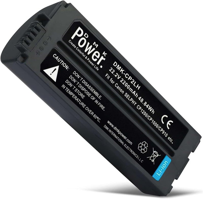 DMK Power High-Capacity 22.2V 2200mAh Battery Pack – Compatible Replacement for NB-CP2LH – Works with SELPHY CP1300, CP1200, CP1000, CP910 Compact Photo Printers - Image 1