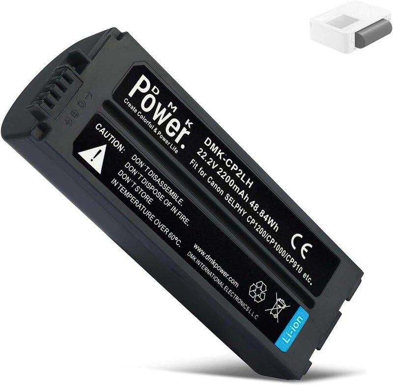 DMK Power High-Capacity 22.2V 2200mAh Battery Pack – Compatible Replacement for NB-CP2LH – Works with SELPHY CP1300, CP1200, CP1000, CP910 Compact Photo Printers - Image 2